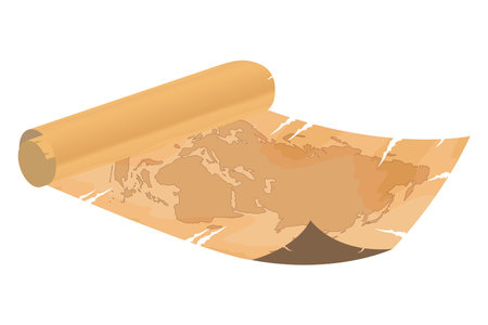 antique paper mapのイラスト素材