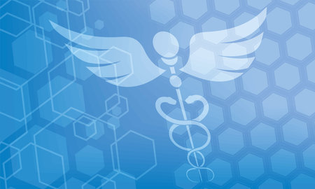 health poster with caduceus symbolのイラスト素材