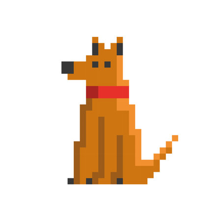 dog pixel art styleのイラスト素材