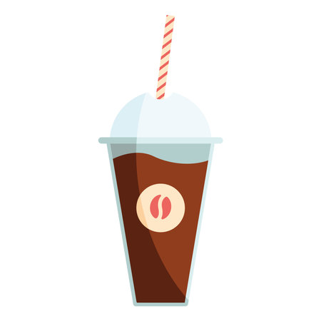 coffee iced with strawのイラスト素材