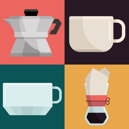 international coffee day iconsのイラスト素材