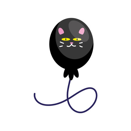 balloon helium with cat faceのイラスト素材