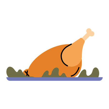 turkey in tray foodのイラスト素材
