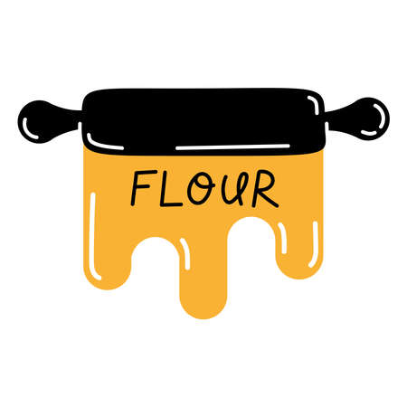 flour with roll kitchen utensilのイラスト素材