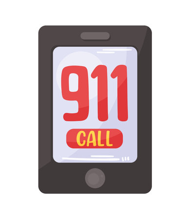 smartphone with 911 callのイラスト素材