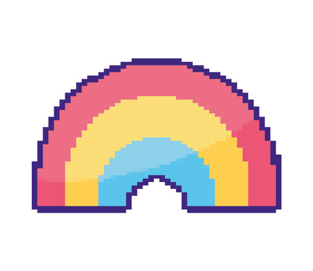 rainbow pixel artのイラスト素材