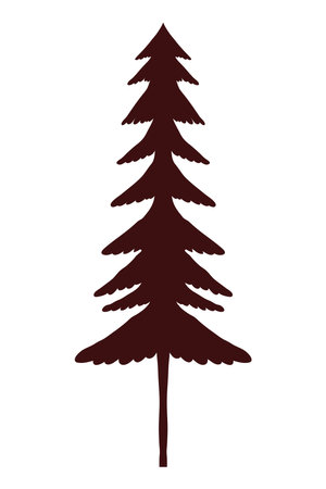 coniferus pine silhouetteのイラスト素材
