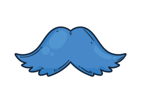 blue male mustache accessoryのイラスト素材