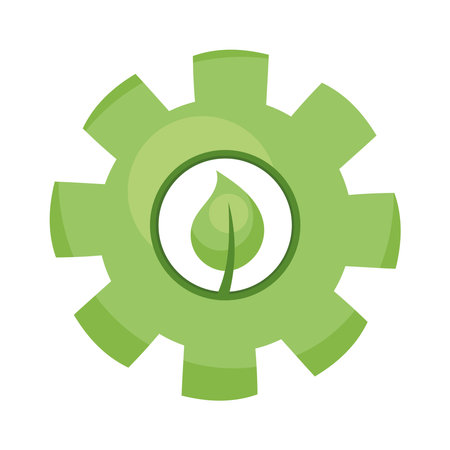 gear with leafのイラスト素材