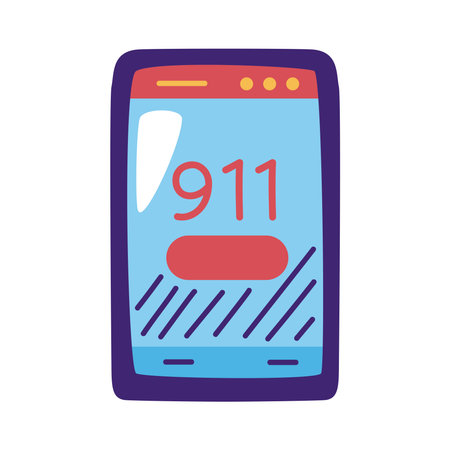 smartphone with emergency callのイラスト素材