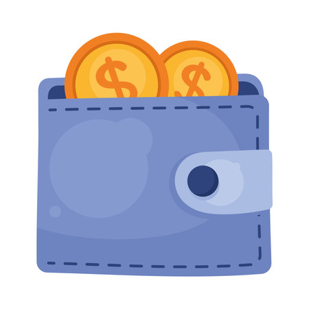 coins in walletのイラスト素材