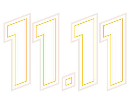11 11 number golden colorのイラスト素材