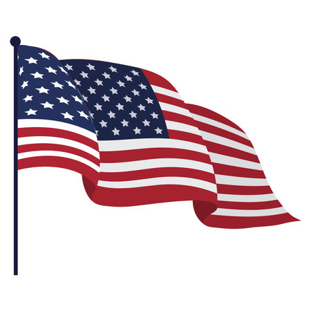 usa flag wavingのイラスト素材