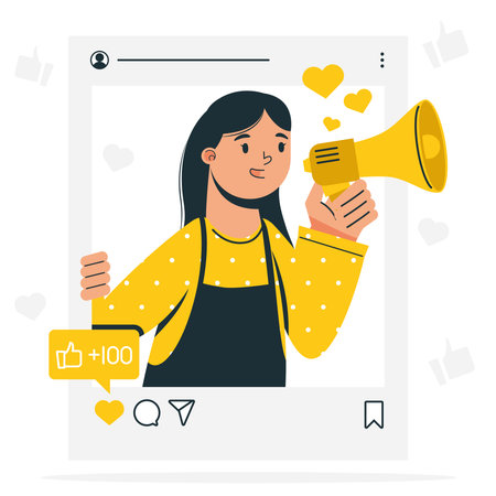 woman with megaphone marketingのイラスト素材