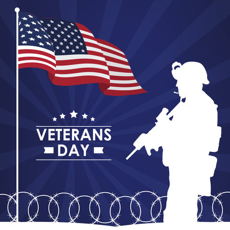 veterans day letteing posterのイラスト素材