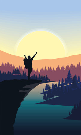 male traveler in peak