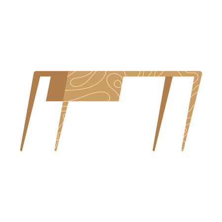 wooden desk office furnitureのイラスト素材
