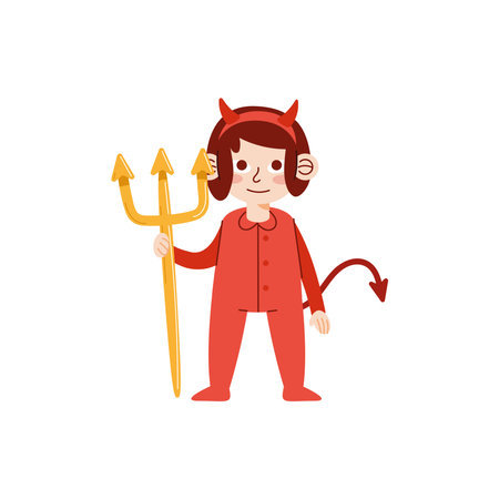 girl with disguise devilのイラスト素材