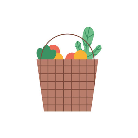 shopping basket with vegetablesのイラスト素材