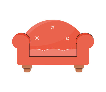 red sofa home furnitureのイラスト素材