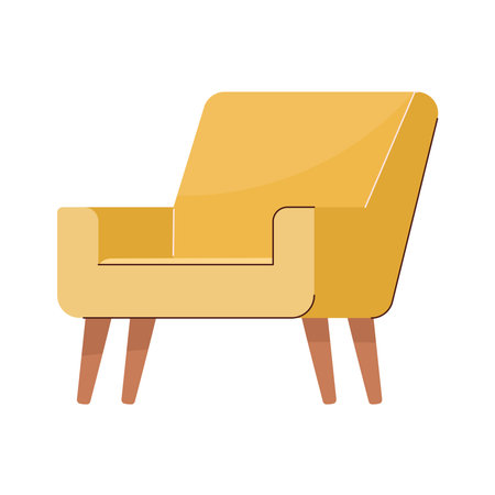 yellow sofa house furnitureのイラスト素材