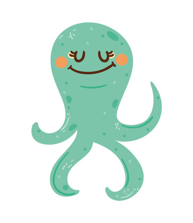 cute octopus animal characterのイラスト素材