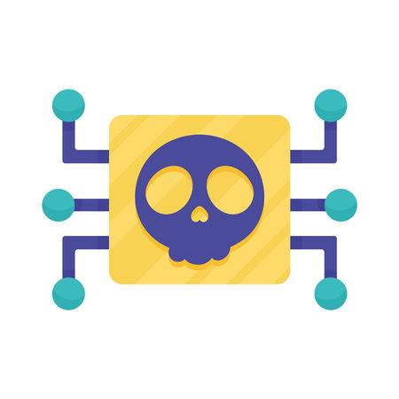 chip electronic with skullのイラスト素材