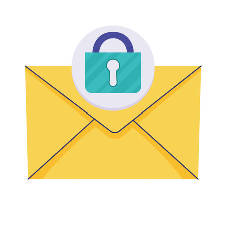 envelope email with padlockのイラスト素材