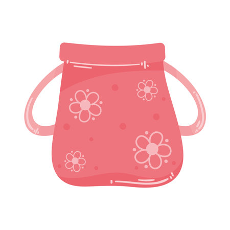 pink bag with flowersのイラスト素材