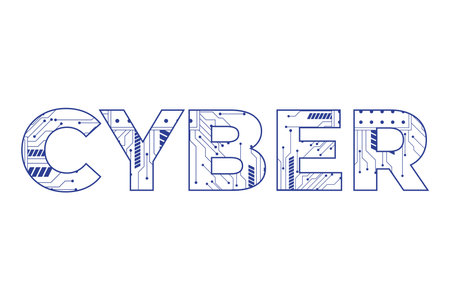cyber lettering with circuitのイラスト素材