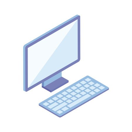 desktop computer techのイラスト素材