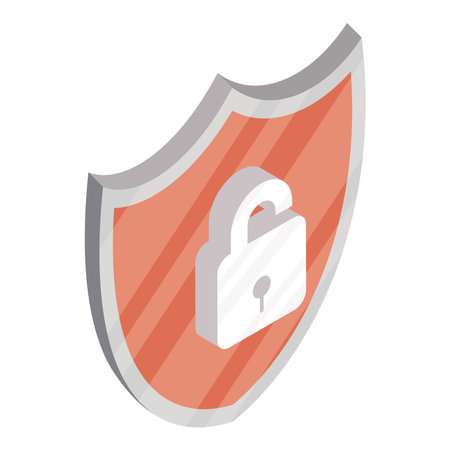 safe padlock in shieldのイラスト素材