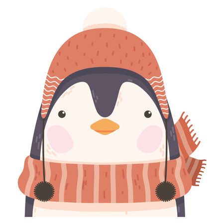 cute penguin winter animalのイラスト素材