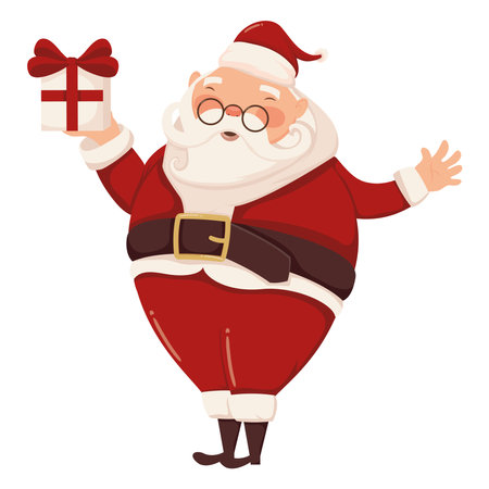 santa claus with giftのイラスト素材