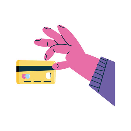 hand with credit cardのイラスト素材
