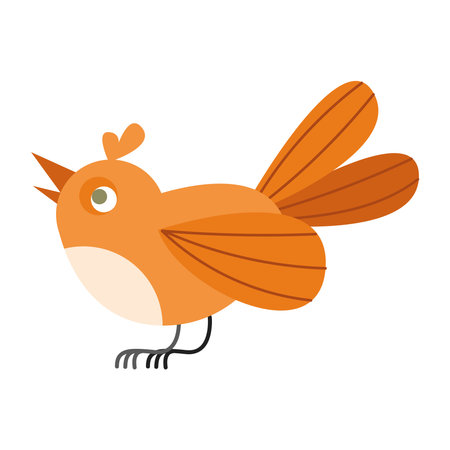 cute orange birdのイラスト素材