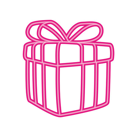 gift present neon partyのイラスト素材