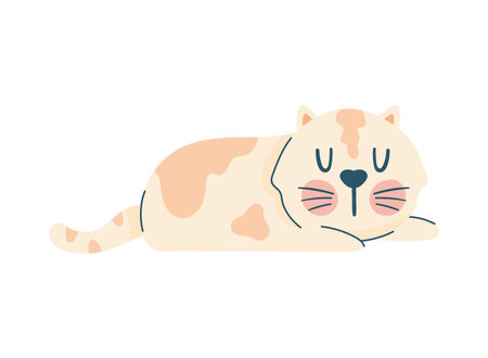 cute little cat lyingのイラスト素材