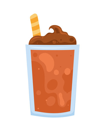 coffee glass with waferのイラスト素材
