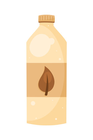 ecology bottle with leafのイラスト素材