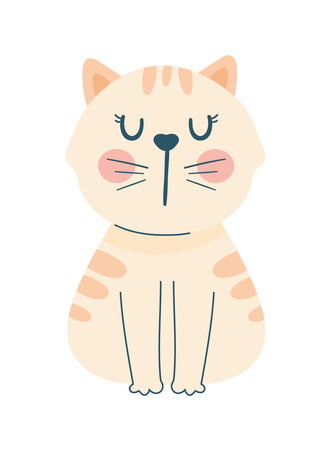 cute little cat seatedのイラスト素材