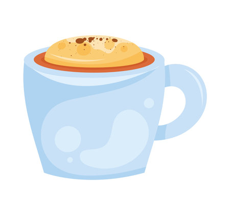 coffee in blue cupのイラスト素材