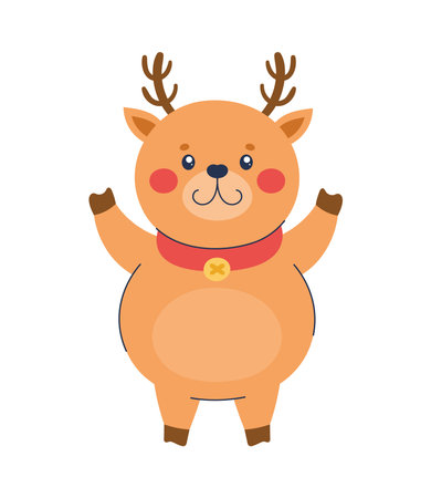 cute reindeer christmas characterのイラスト素材
