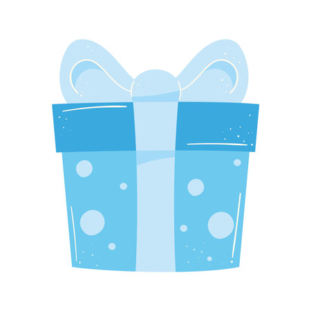 blue gift box presentのイラスト素材