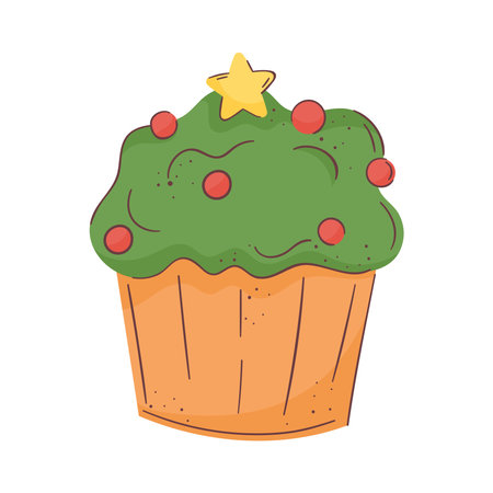 merry christmas sweet cupcakeのイラスト素材
