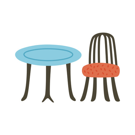 restaurant table and chairのイラスト素材