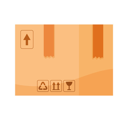 box carton packingのイラスト素材