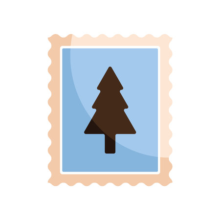 pine tree in stampのイラスト素材