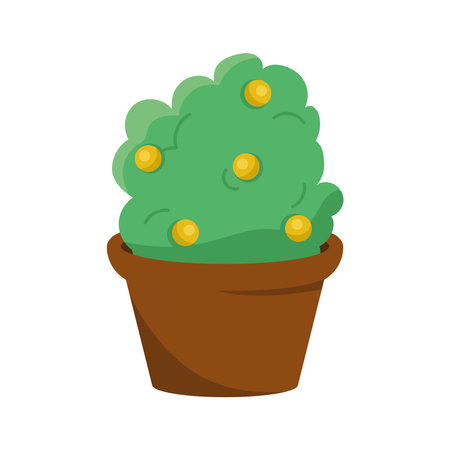 plant with fruits in potのイラスト素材