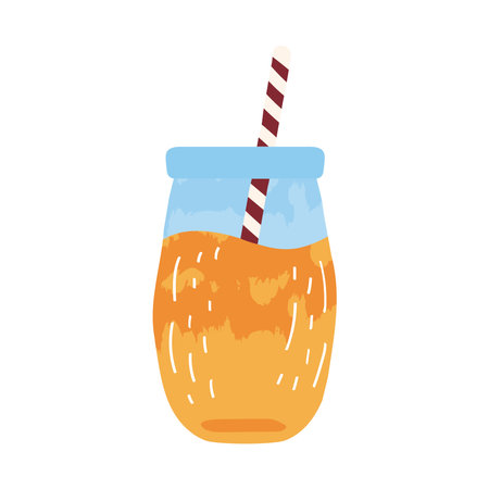 orange juice in glassのイラスト素材